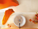 troia light travertine natural stone vessel sink honed and filled SKU NTRVS35 Size (D)12.5" (H)6" installed in bathroom troia light travertine natural stone vessel sink honed and filled SKU NTRVS35 Size (D)12.5" (H)6" installed in bathroom