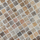 tumbled travertine mosaic 2x2 scabos SKU-20012338 close shot of product with joint tumbled travertine mosaic 2x2 scabos SKU-20012338 close shot of product with joint