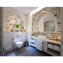 tumbled travertine mosaic 2x2 scabos SKU-20012338 installed view of product on the bathroom wall tumbled travertine mosaic 2x2 scabos SKU-20012338 installed view of product on the bathroom wall