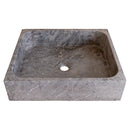 tundra gray marble farmhouse rectangular sink SKU NTRVS14 Size (W)16" (L)19.5" (H)5" perspective view product shot tundra gray marble farmhouse rectangular sink SKU NTRVS14 Size (W)16" (L)19.5" (H)5" perspective view product shot