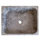undra gray marble farmhouse rectangular sink SKU NTRVS14 Size (W)16" (L)19.5" (H)5" top view product shot undra gray marble farmhouse rectangular sink SKU NTRVS14 Size (W)16" (L)19.5" (H)5" top view product shot