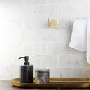 carrara white marble tile size 3"x6"x3/8" (7.5cmx15cm) surface polished edge beveled SKU-10086379 installed on bathroom wall carrara white marble tile size 3"x6"x3/8" (7.5cmx15cm) surface polished edge beveled SKU-10086379 installed on bathroom wall