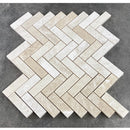 Vanilla Beige 1"x3" Herringbone on 12" x 12" Mesh Mosaic Tile SKU-HSVBH1x3HBMOSH top view Vanilla Beige 1"x3" Herringbone on 12" x 12" Mesh Mosaic Tile SKU-HSVBH1x3HBMOSH top view
