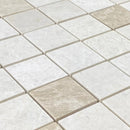 Vanilla Beige Marble 2"x2" Honed on 12" x 12" Mesh Mosaic Tile SKU-HSVB2x2BMOSH close view Vanilla Beige Marble 2"x2" Honed on 12" x 12" Mesh Mosaic Tile SKU-HSVB2x2BMOSH close view