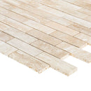 veincut travertine mosaics 2x6 polished filled SKU-20012418 corner view veincut travertine mosaics 2x6 polished filled SKU-20012418 corner view