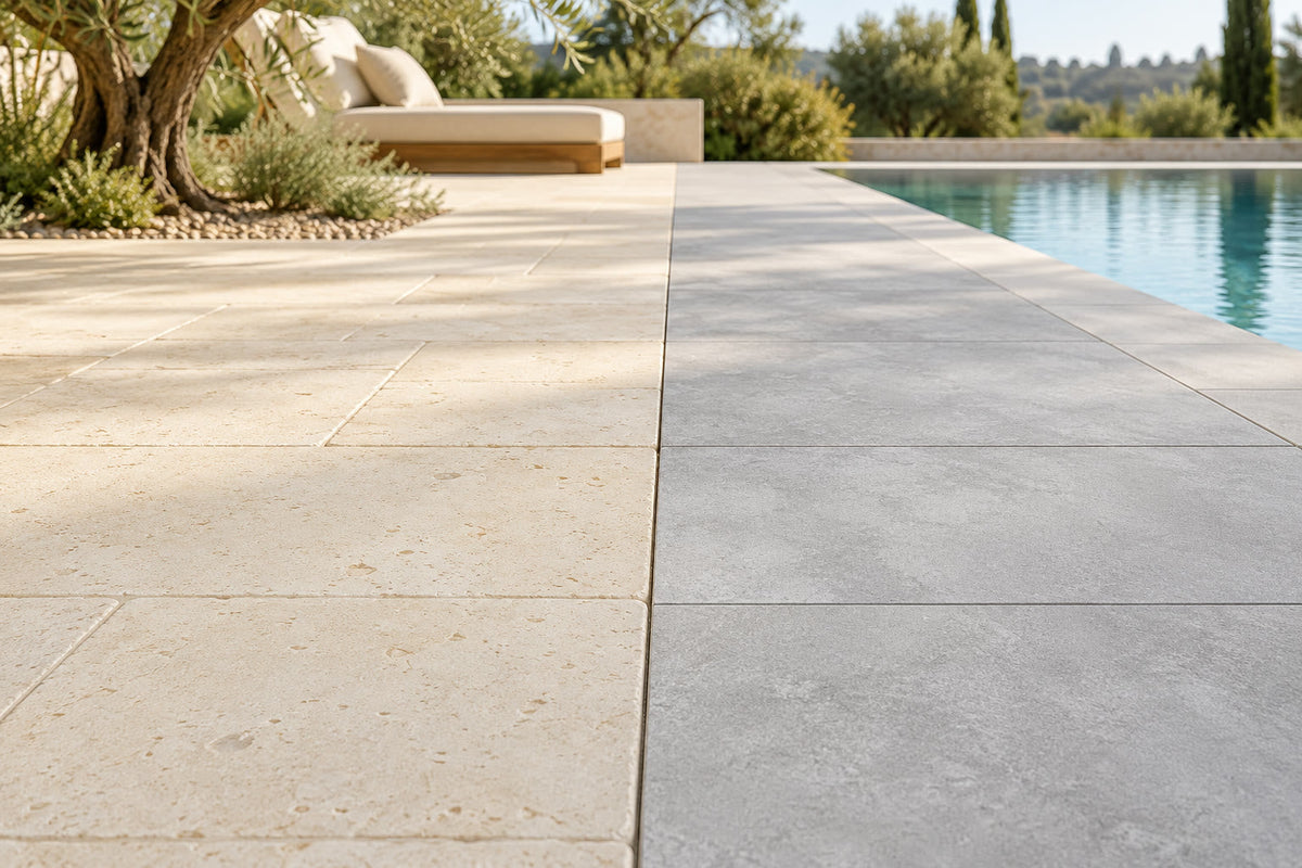 Limestone Pavers vs Porcelain