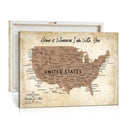 Custom Push Pin US Map Canvas | Personalized Travel Tracker | USA Cities Map Anniversary Gift for Couples | Adventure America Map Wall Art with Pins