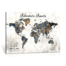Custom Push Pin World Map Wall Art Canvas Print –
