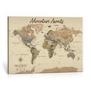 Custom Push Pin World Map Print – Personalized Canvas Wall