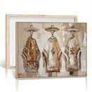 Mexican Folk Art Canvas Wall Art, Charro Poncho Sombrero Painting Print, Neutral Beige Boho Decor, Southwestern Impasto Style, Living Room Art by MyGreatCanvas | Canvas Wall Art Prints | Photo Prints & Wall Decor