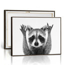 Funny Raccoon Canvas Wall Art, Black White Hands Up Animal Photo Print, Humorous Wildlife Decor, Kids Room Nursery Art, Quirky Animal Gift by MyGreatCanvas | Canvas Wall Art Prints | Photo Prints & Wall Decor