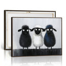 Funny Sheep Canvas Wall Art, Three Quirky Sheep Painting Print, Cute Animal Nursery Decor, Black White Navy Farmhouse Art, Kids Room Gift by MyGreatCanvas | Canvas Wall Art Prints | Photo Prints & Wall Decor