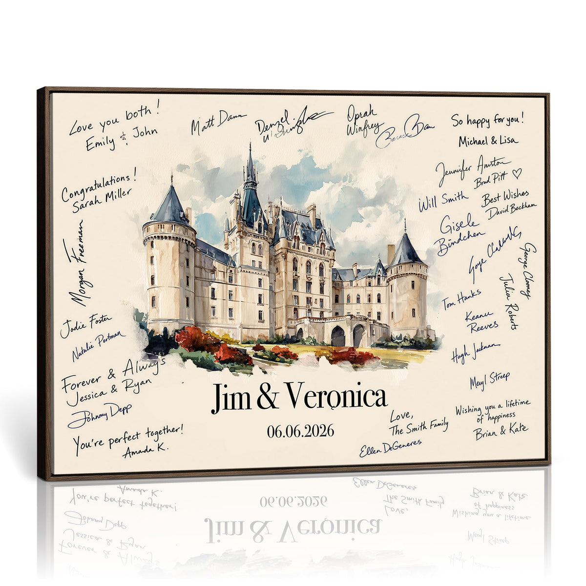 Wedding Guest Book Alternative Wall Art Canvas Print, Personalized, photo 2 of 25