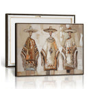 Mexican Folk Art Canvas Wall Art, Charro Poncho Sombrero Painting Print, Neutral Beige Boho Decor, Southwestern Impasto Style, Living Room Art by MyGreatCanvas | Canvas Wall Art Prints | Photo Prints & Wall Decor