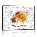 Wedding Guest Book Alternative Wall Art Canvas Print, Personalized Wedding Signature Poster, Custom Couple Photo Guestbook Canvas, Bridal Shower Reception Decor by MyGreatCanvas | Canvas Wall Art Prints | Photo Prints & Wall Decor