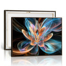 Fractal Lotus Canvas Wall Art, Blue Orange Glowing Flower Abstract Print, Modern Zen Meditation Room Decor, Ethereal Digital Art, Living Room by MyGreatCanvas | Canvas Wall Art Prints | Photo Prints & Wall Decor