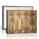 Mexican Folk Art Canvas Wall Art, Charro Poncho Sombrero Painting Print, Neutral Beige Boho Decor, Southwestern Impasto Style, Living Room Art by MyGreatCanvas | Canvas Wall Art Prints | Photo Prints & Wall Decor