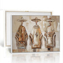 Mexican Folk Art Canvas Wall Art, Charro Poncho Sombrero Painting Print, Neutral Beige Boho Decor, Southwestern Impasto Style, Living Room Art by MyGreatCanvas | Canvas Wall Art Prints | Photo Prints & Wall Decor