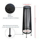 2 Piece Solar Powered Lantern Wicker Solar Patio Lamp Black by JHY DESIGN