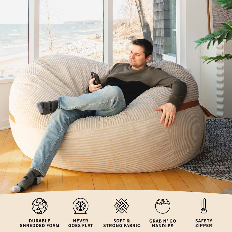 Fuf® 6.5Ft Foam Bean Bag