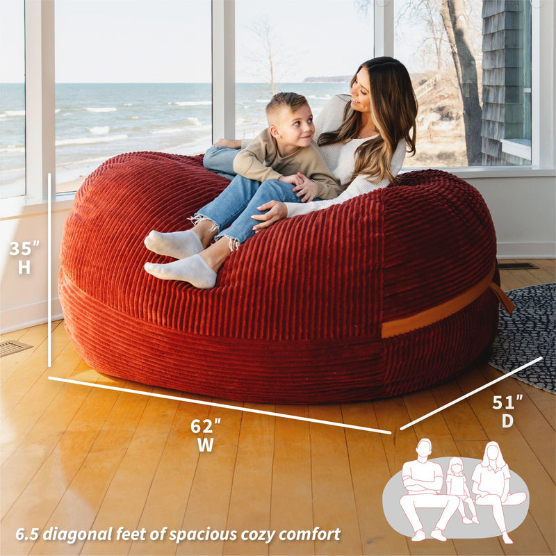 Fuf® 6.5Ft Foam Bean Bag