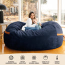 Fuf® 7Ft Oversized Foam Bean Bag