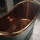 Luxury Polished Pure Brass and Green Bathtub