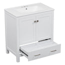 Bathroom Vanity With Single Sink, Combo Cabinet Undermount Sink, Bathroom Storage Cabinet With Two Doors And A Drawer, Soft Closing, Multifunctional Storage, Solid Wood Frame by HouseOfZazla