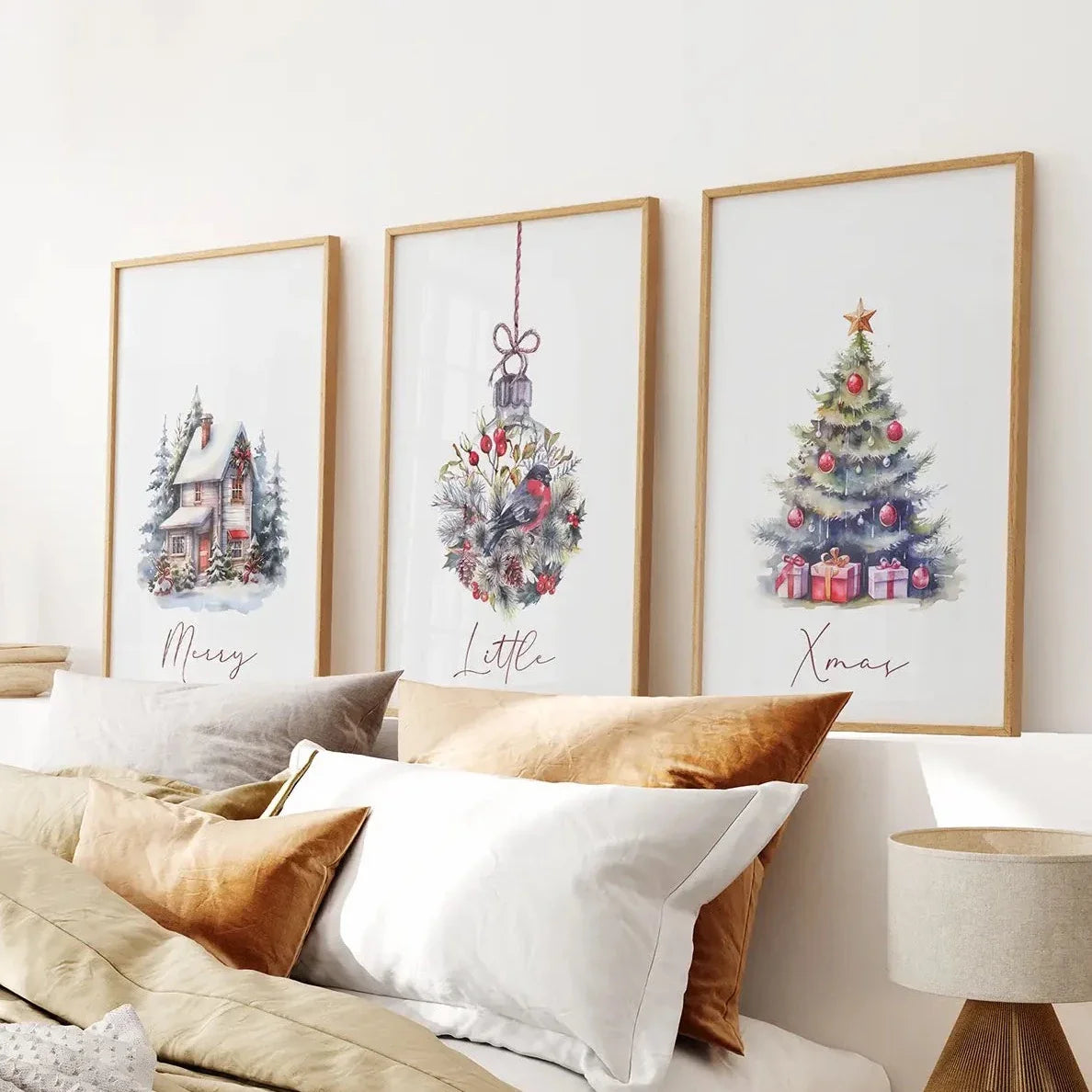 Painting Snowy Christmas Tree Nursery Wall Art