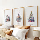 Painting Snowy Christmas Tree Nursery Wall Art by Wall Art Set
