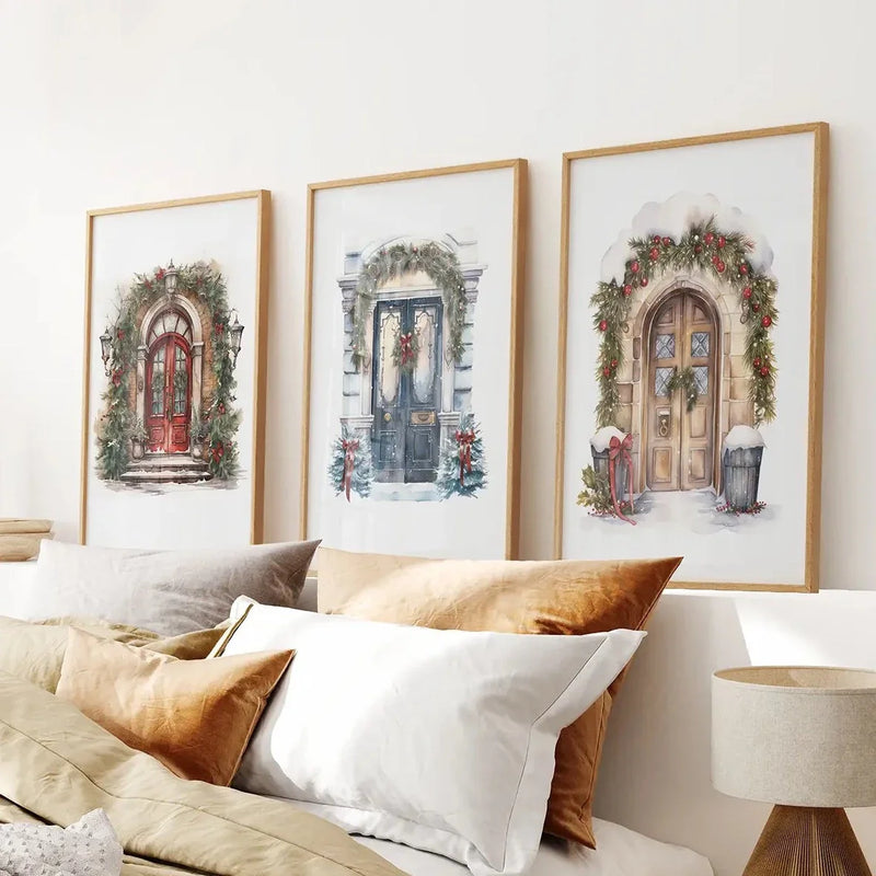 3 Piece Wall Decor Christmas Door Large Print