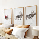 Christmas Santa Claus With a Sleigh Art Set by Wall Art Set