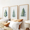 Home Decor Watercolor Christmas Tree Prints Set by Wall Art Set