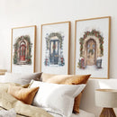 3 Piece Wall Decor Christmas Door Large Print by Wall Art Set