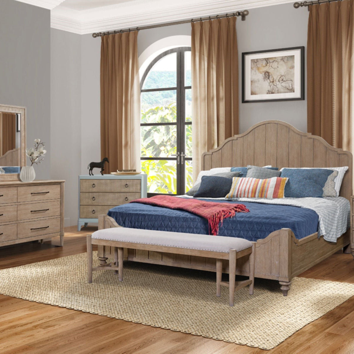 Elegant Design Panel Bed With Transitional Casual Design, photo 2 of 6