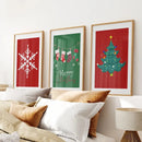 Modern Xmas Holiday Decor Nursery Wall Art Prints by Wall Art Set