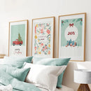 Holiday Nursery Christmas Set of 3 Wall Prints by Wall Art Set