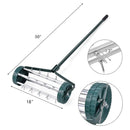 18 Inch Rolling Lawn Aerator with Anti-slip Handle and Tine Spikes by LJGDeals