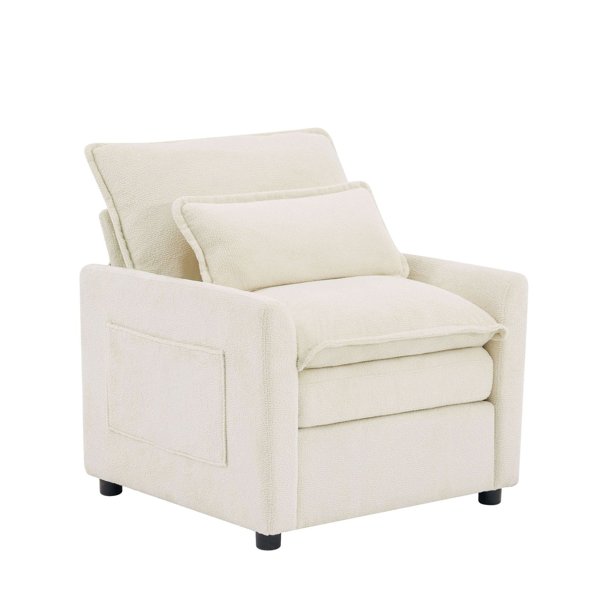 Modern Single Seat Accent Chair With Side Storage Pockets, photo 4 of 40
