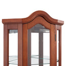 Corner Curio Cabinet With Lights, Adjustable Shelves, Mirrored Back - Walnut by HouseOfZazla