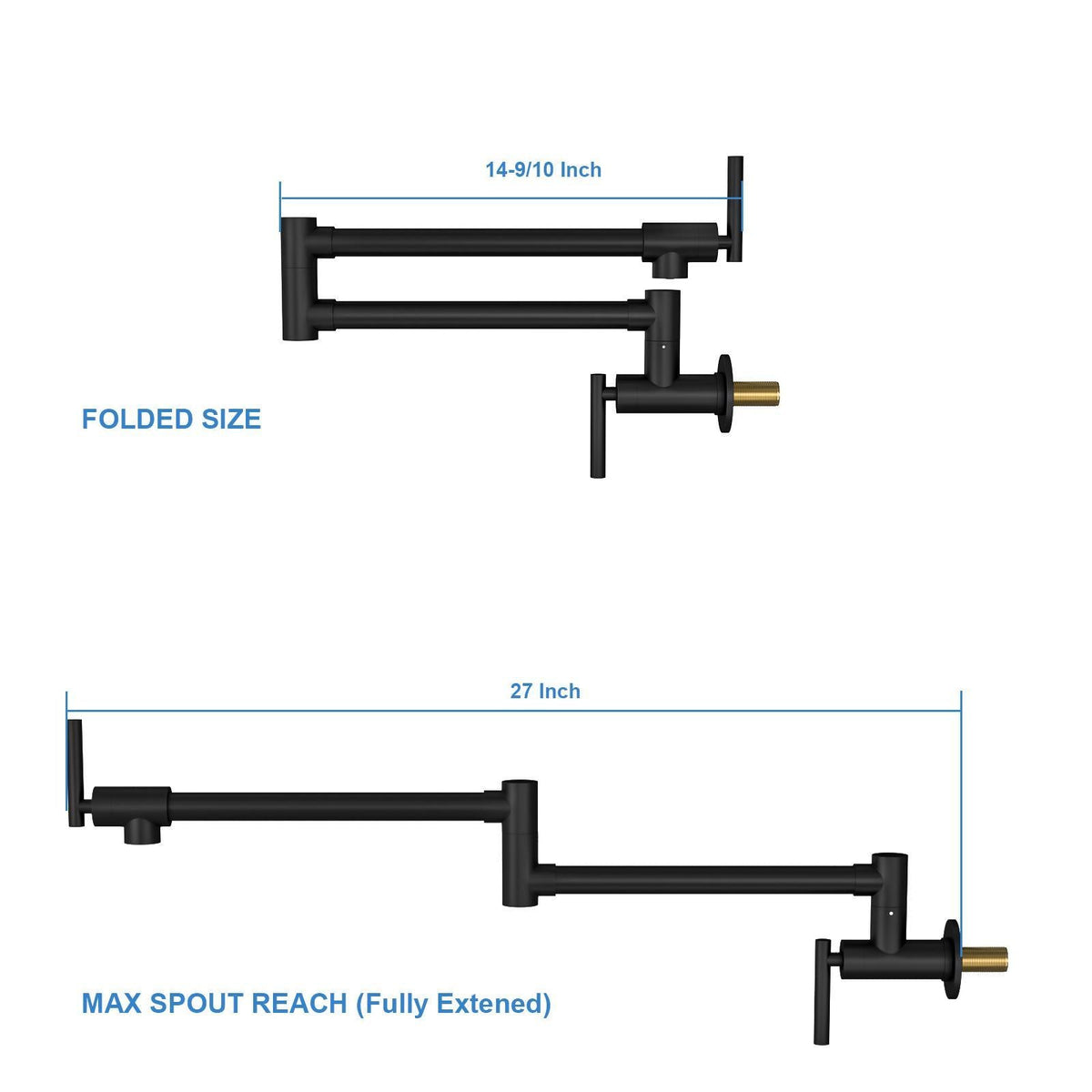 Modern Design Wall Mount Pot Filler Faucet Folding Stretchable, photo 3 of 13