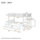 Bunk Bed, Convertible Bottom Bed, Storage Shelves And Drawers by HouseOfZazla