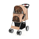 Folding Pet Stroller with Storage Basket and Adjustable Canopy by LJGDeals