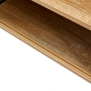 40.16" Rattan Coffee table, sliding door for storage, metal legs, Modern table for living room, natural