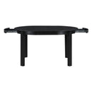 5-Piece Multifunctional Dining Table Set, Farmhouse Dining Set with Extendable Round Table,Two Small Drawers and 4 Upholstered Dining Chairs for Kitchen and Dining Room (Black)