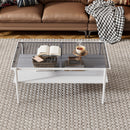 Rectangle Coffee Table With Tempered Glass Top And Legs, Modern Table For Living Room by Unique Piece Furniture