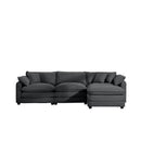 Modern Oversized Modular Cushion Sofa With Ottoman, Low Back, Deep Seating Sofa Set