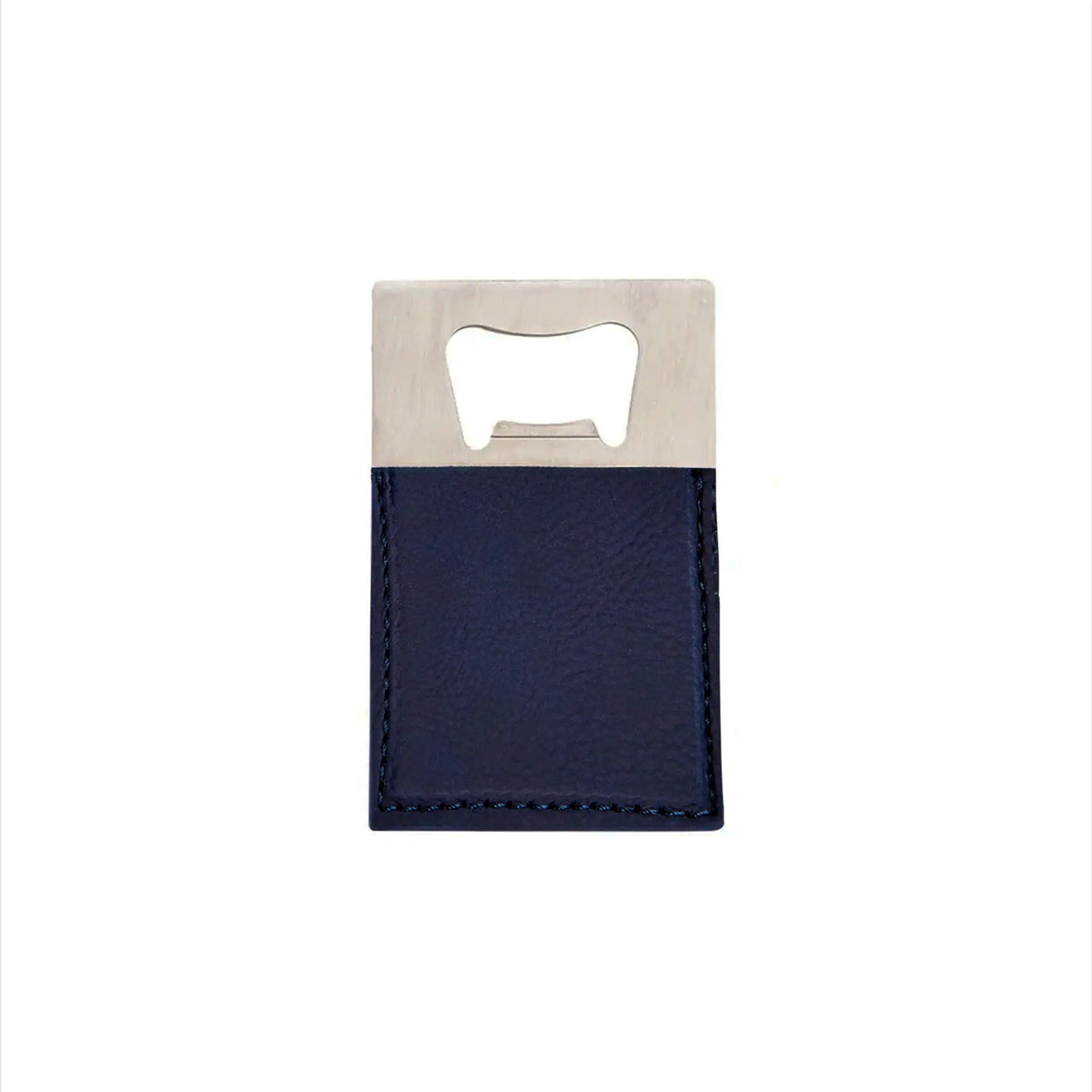 Navy Leatherette Bottle Opener - 3.5" x 2, photo 4 of 4