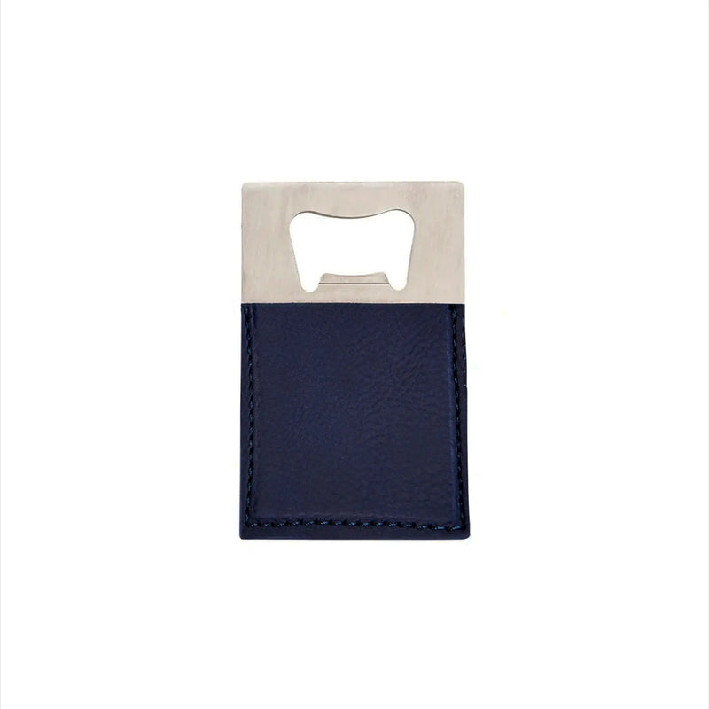 Navy Leatherette Bottle Opener - 3.5" x 2, photo 4 of 4