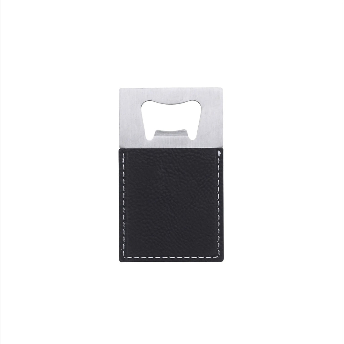 Black Leatherette Bottle Opener - 3.5" x 2", photo 4 of 5